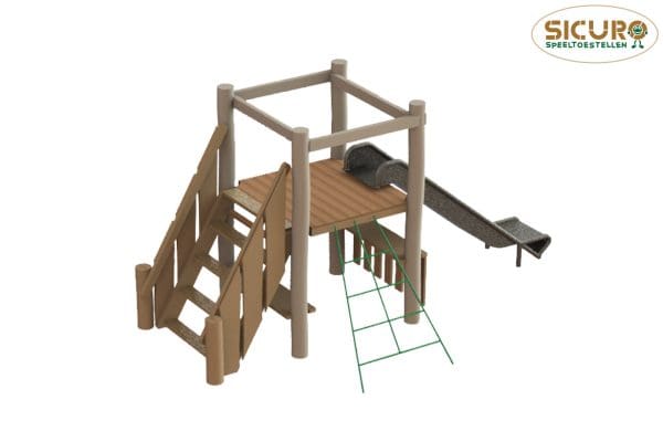 Speelhuisje met glijbaan