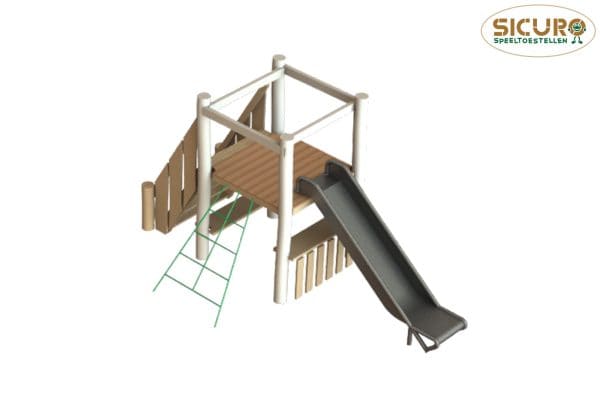 Speelhuisje met glijbaan