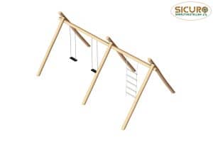 Combinatieschommel met klimladder