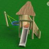 Driehoekspeelhuisje met hangnest