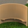 2403 Schuilwand met zitbankje robinia 01