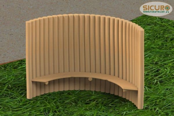 2403 Schuilwand met zitbankje robinia 01